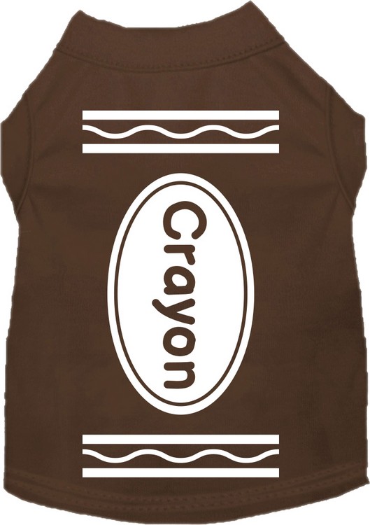 Crayon Costume Screen Print Dog Shirt Brown Size SM